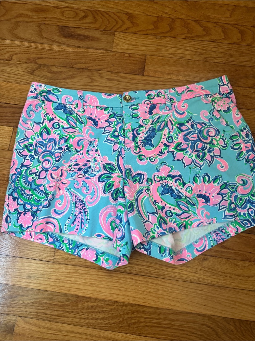 Lilly Pulitzer Aqua & Pink Women's Shorts. Size 14. Perfect condition.